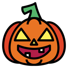 pumpkin filled outline icon style