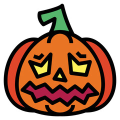 pumpkin filled outline icon style