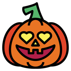 pumpkin filled outline icon style