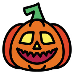 pumpkin filled outline icon style