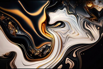 A background with a marbled liquid texture creates a visually striking and mesmerizing image that evokes a sense of fluidity and movement. f AI.