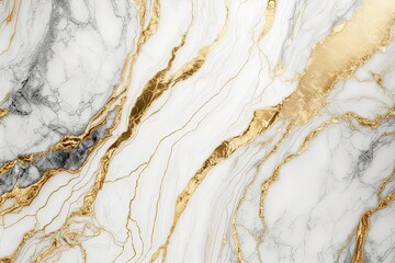 A white and gold marble background with intricate patterns and veins, exuding opulence and sophistication. Generative AI