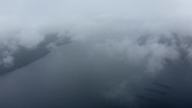 Aerial view of river above the clouds 2