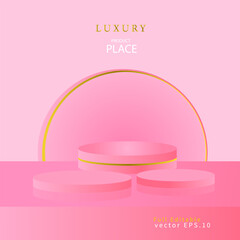 luxury pink product podium vector illustration
