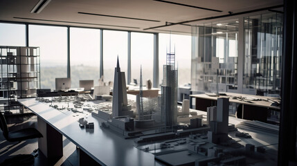 Modern architectural bureau. generative AI