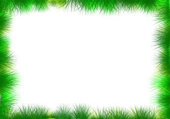 Fototapeta na wymiar Grass frame with copy-space isolated on transparent background.