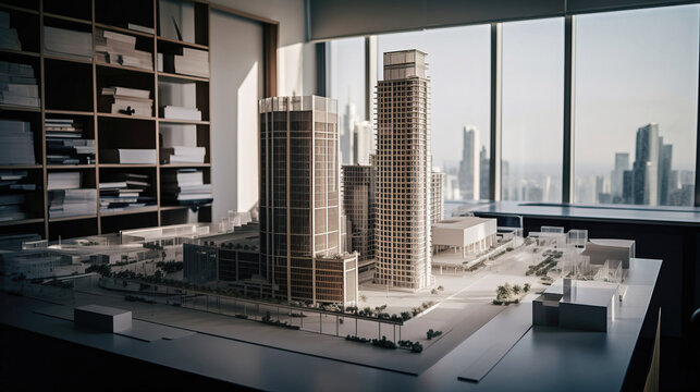 Modern architectural bureau. generative AI