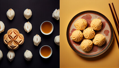Obraz na płótnie Canvas Yangmei food pattern photography - Generative AI