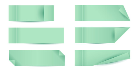 Obraz premium Set of green sticky notes, for template design