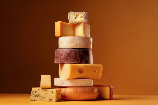 types of cheeses of the world, created with generative ai