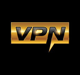 VPN Monogram Initial Golden Logo Vector Icon