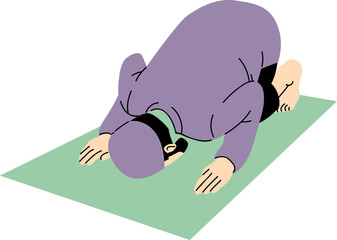 CLEAN VECTOR MUSLIM MAKE A PRAYER DUA AND SALAH