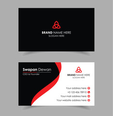Red and Black Business Card Design