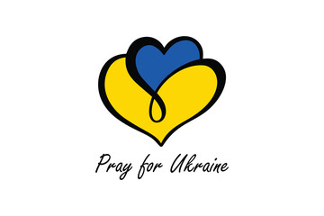 Ukrainian flag in the shape of a heart