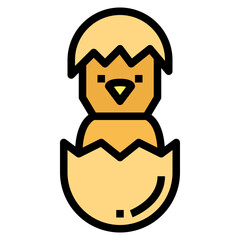 chicken filled outline icon style