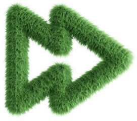 Green fluffy 3D forward icon