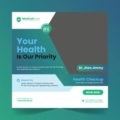 Medical Social Media banner cover post design template