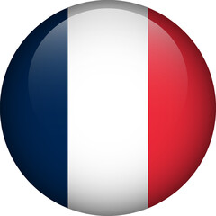 France flag button. Emblem of France. Vector flag, symbol. Colors and proportion correctly.