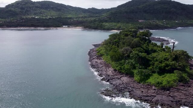 Natural island of Bureh beach in Freetown, Sierra Leone