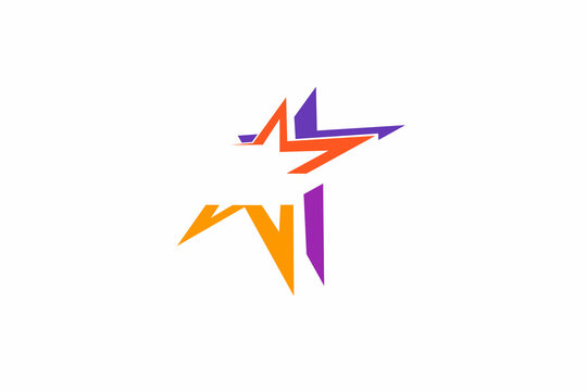 Colorful star illustration logo design vector
