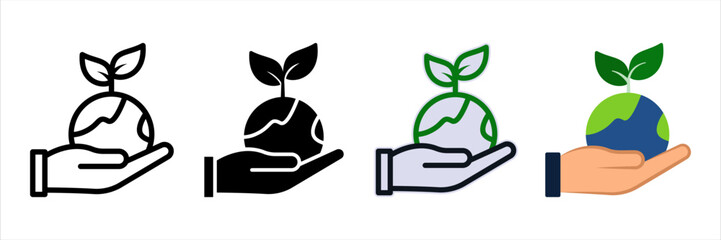 Save earth icon. sign for mobile concept and web design. vector illustration