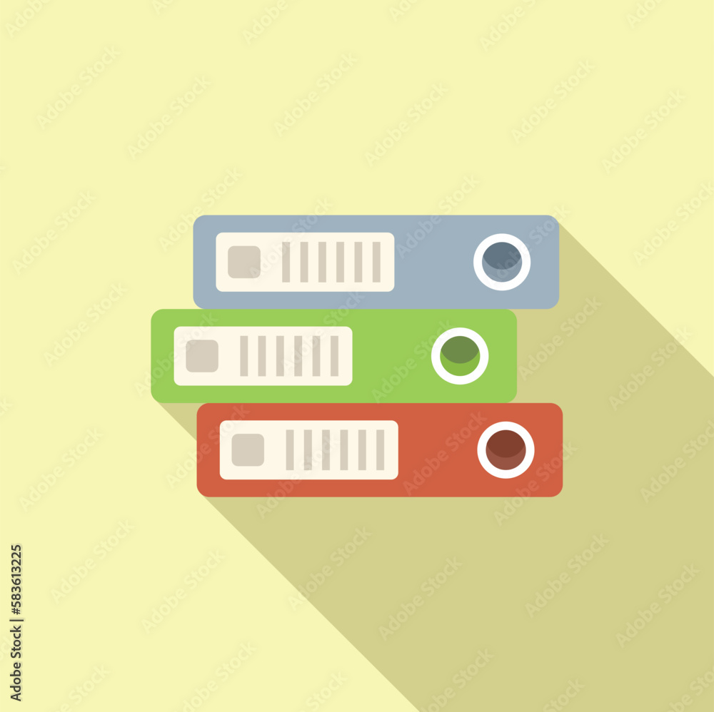 Poster folder report stack icon flat vector. finance file. chart data