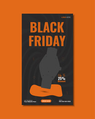 Vector black friday special offer instagram and facebook story banner template