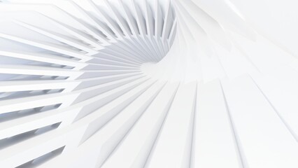 Abstract white background spiral design 3d render