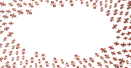 percent sign percentage icon interest rate - 3D percent rain illlustration