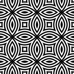 Vector seamless texture. Modern geometric background with curly tiles.  