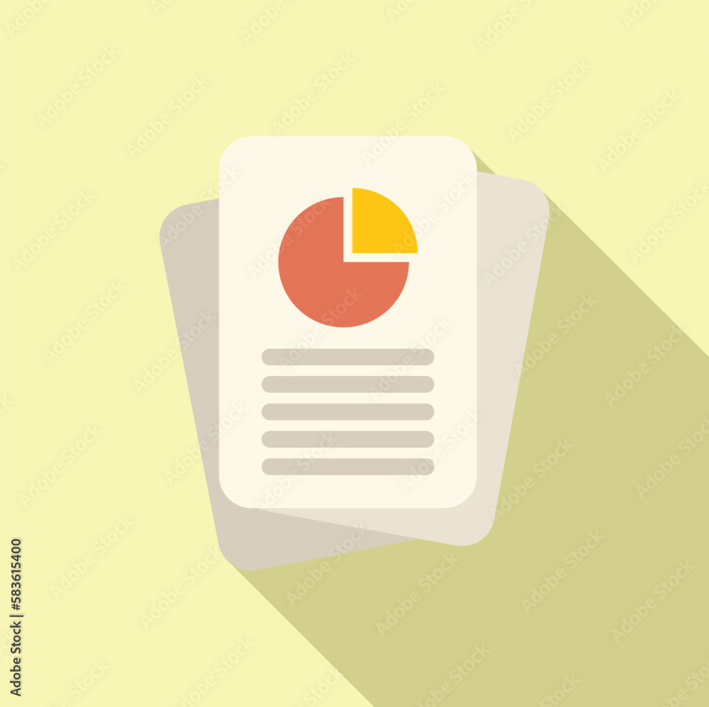 Poster paper data icon flat vector. business document. chart information