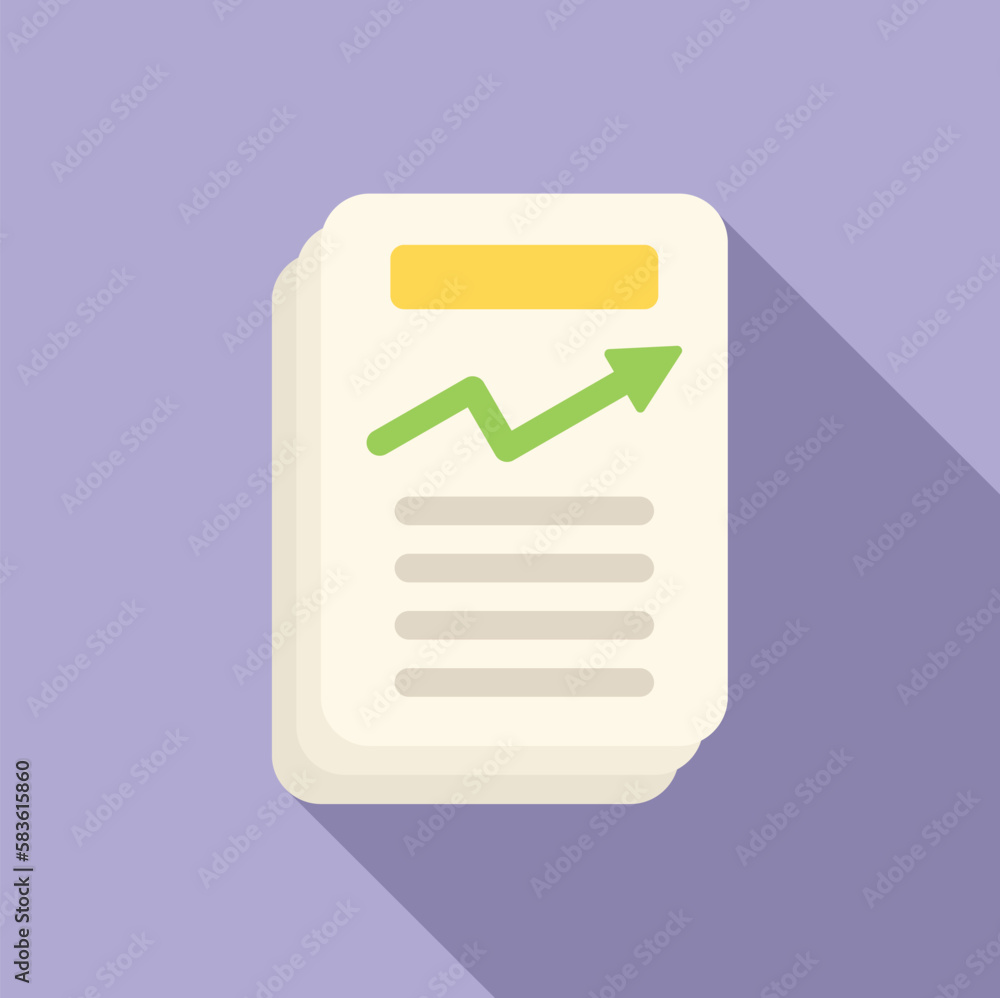 Aufkleber graph paper icon flat vector. business report. chart data