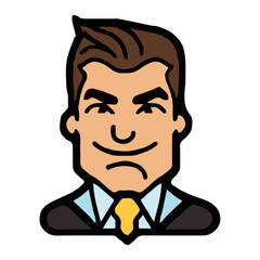 Obraz premium Positive face business man upper body icon vector illustration