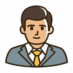 Positive face business man upper body icon vector illustration