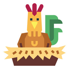 chicken flat icon style