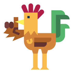 chicken flat icon style