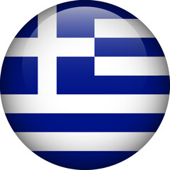 Obraz premium Greece flag button. Emblem of Greece. Vector flag, symbol. Colors and proportion correctly.