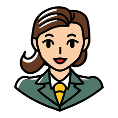 Obraz na płótnie Canvas Positive face business woman upper body icon vector illustration