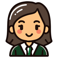 Obraz premium Positive face business woman upper body icon vector illustration