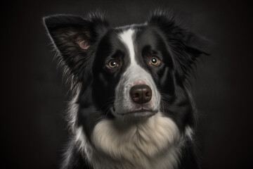 Capturing the Majestic Intelligence and Agility of Border Collies on a Dark Background