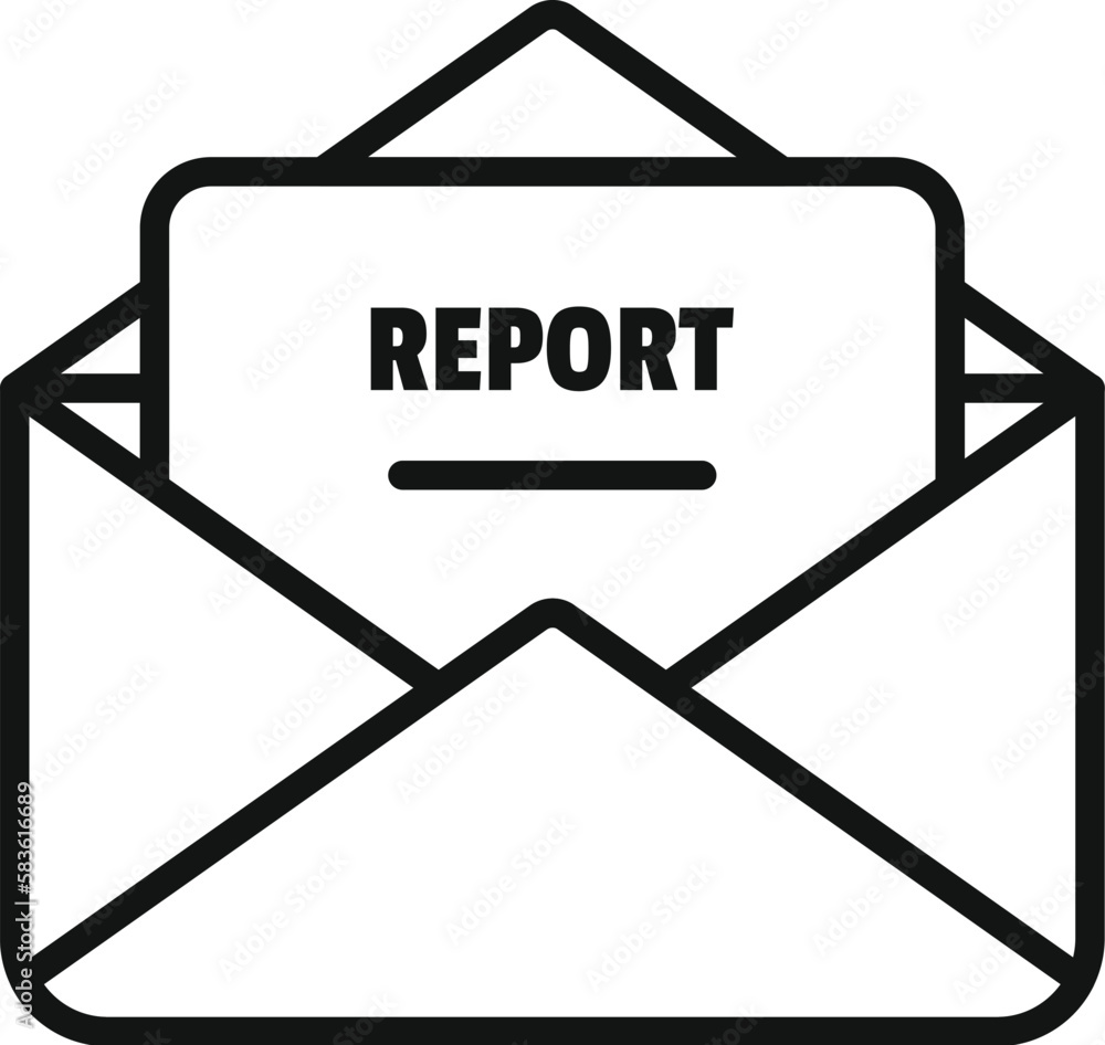 Poster mail report icon outline vector. document data. chart graph