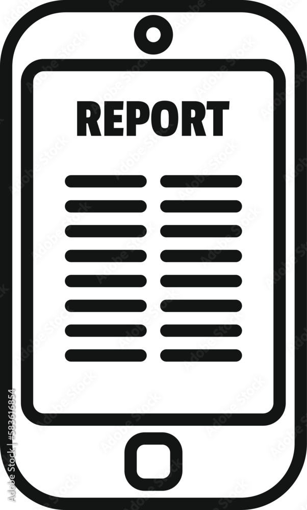 Aufkleber smartphone report icon outline vector. business document. chart data