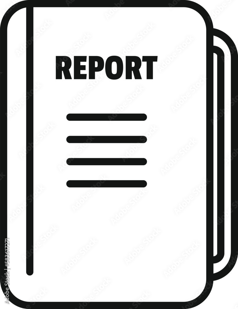 Poster report folder icon outline vector. computer data. graphic chart