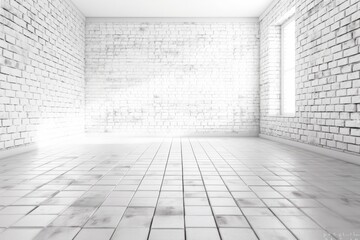 White brick background with no content. Mockup and template. Generative AI