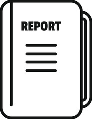 Report folder icon outline vector. Computer data. Graphic chart