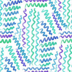 Abstract seamless pattern with watercolor drawing