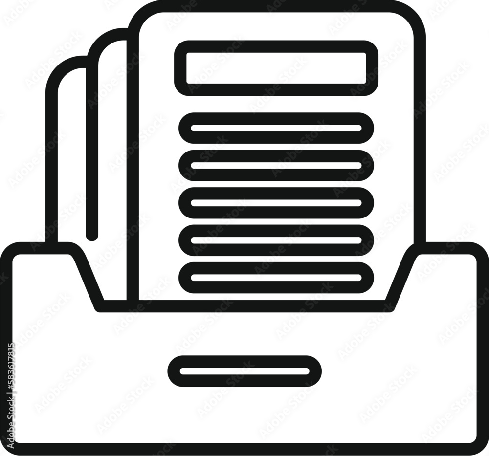 Poster report folder icon outline vector. document data. laptop page
