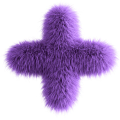 Purple 3D Fluffy Symbol Plus