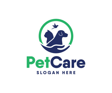 Pet care logo design. Animal care Logo design template
