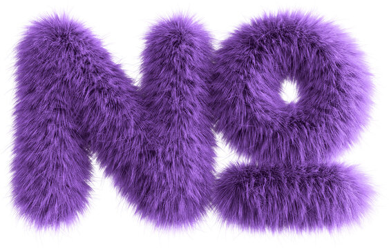 Purple 3D Fluffy Symbol Numero Sign